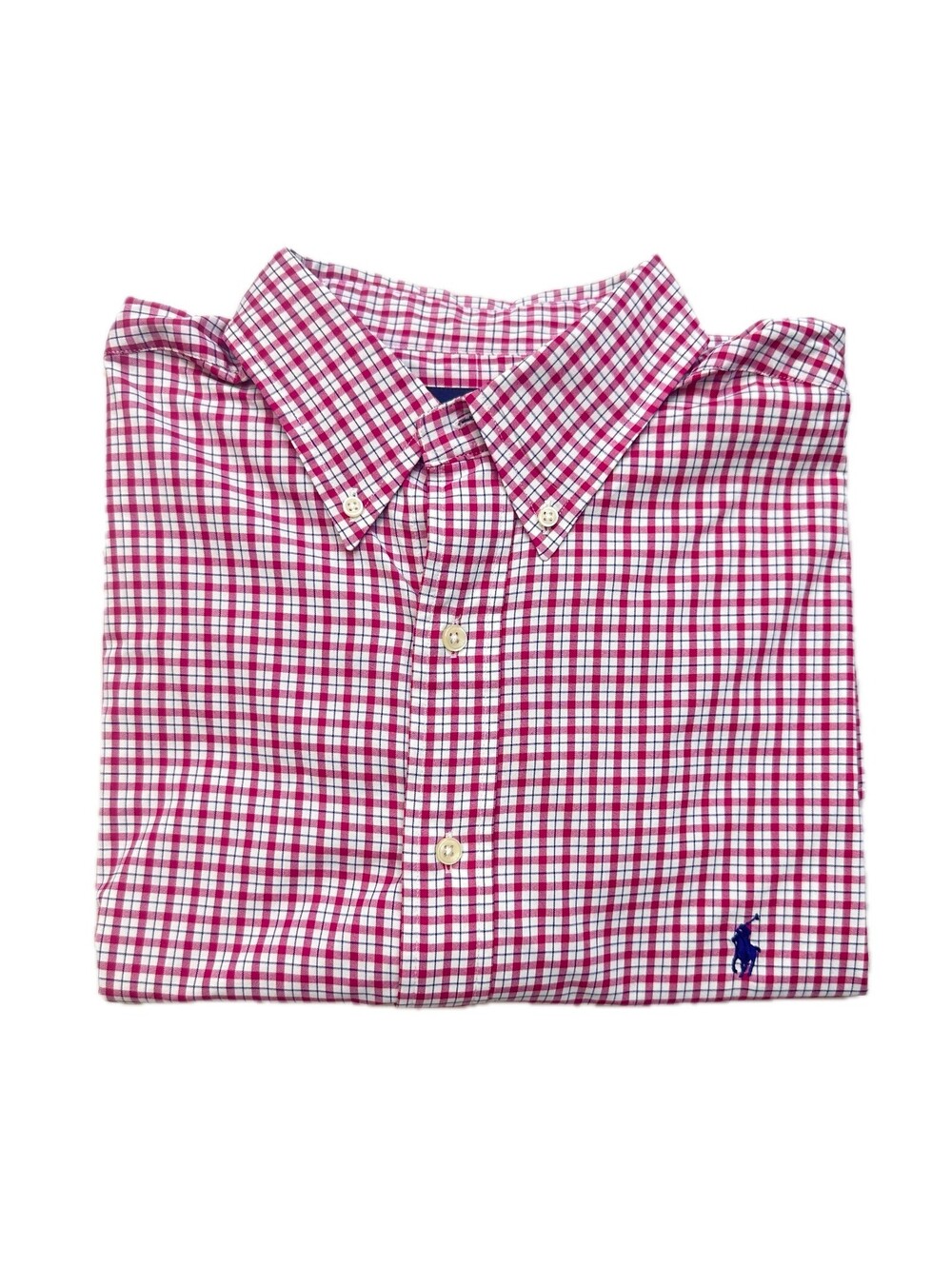 Polo Ralph Lauren Performance Shirt Mens LT Red Blue Tattersall Check Stretch